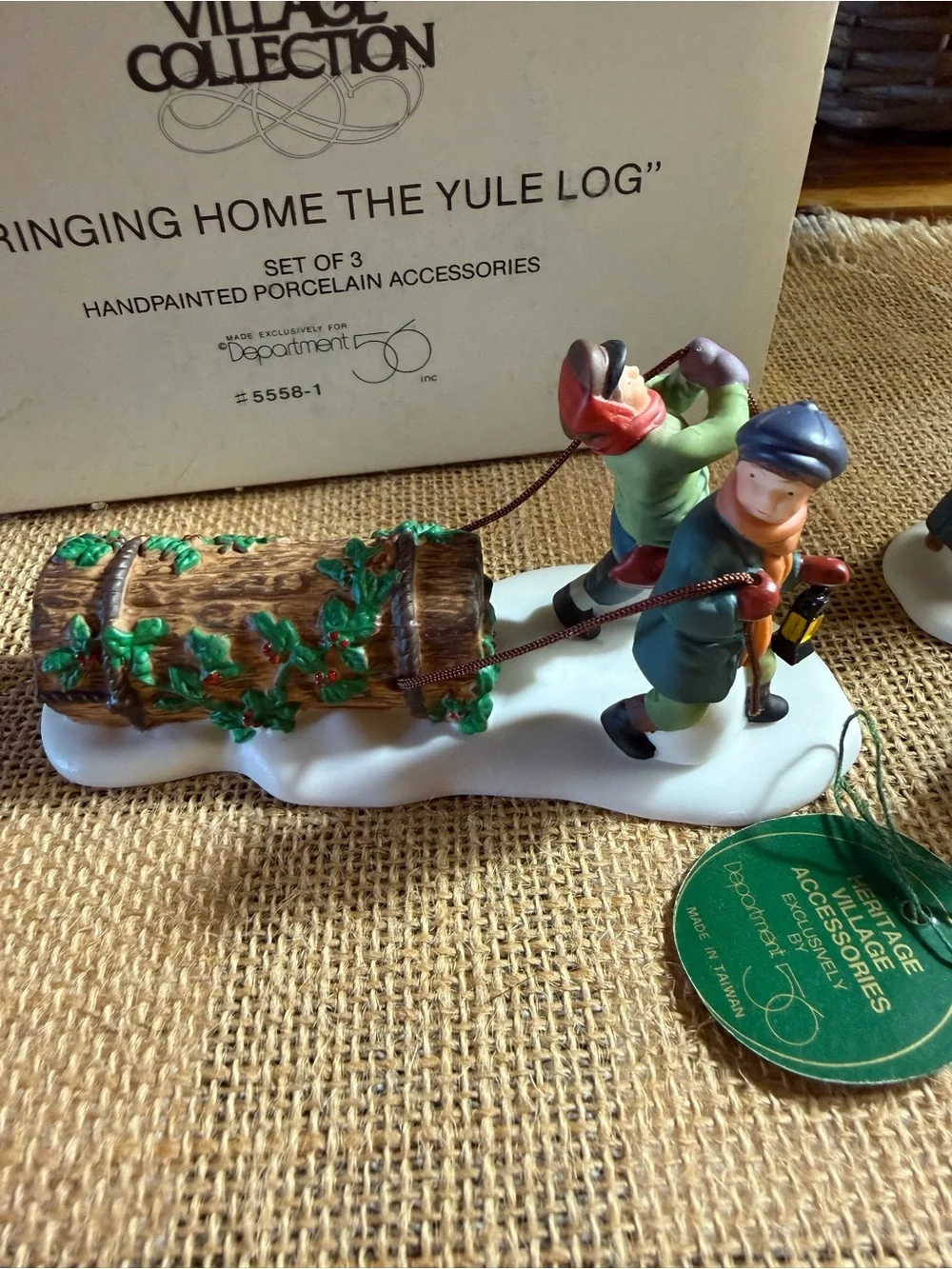 Department 56 Porcelain Carolers with Yule Log – Department 56